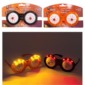 Hween 6 LED Spooky Eyeball Glasses, 3 Functions, 2asst., tie on card