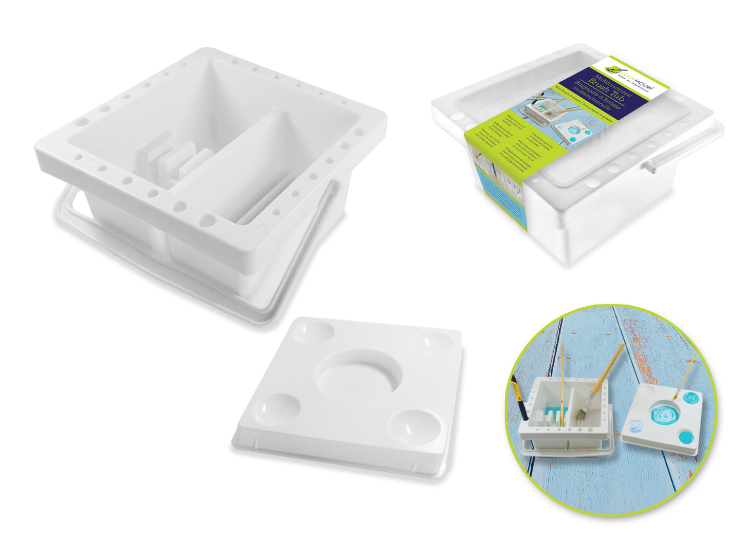 Color Factory Tool: Brush Tub Multifunction w/Handle & Palette