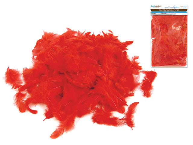 Feather Craft: 12g Craft Feathers 2"-3.5" G) Red