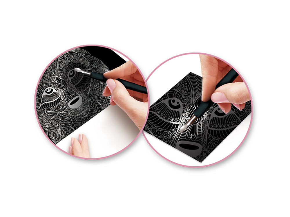 Craft Medley Kit: Deluxe Engraving Art DIY Kit H) Metallic~ Wolf