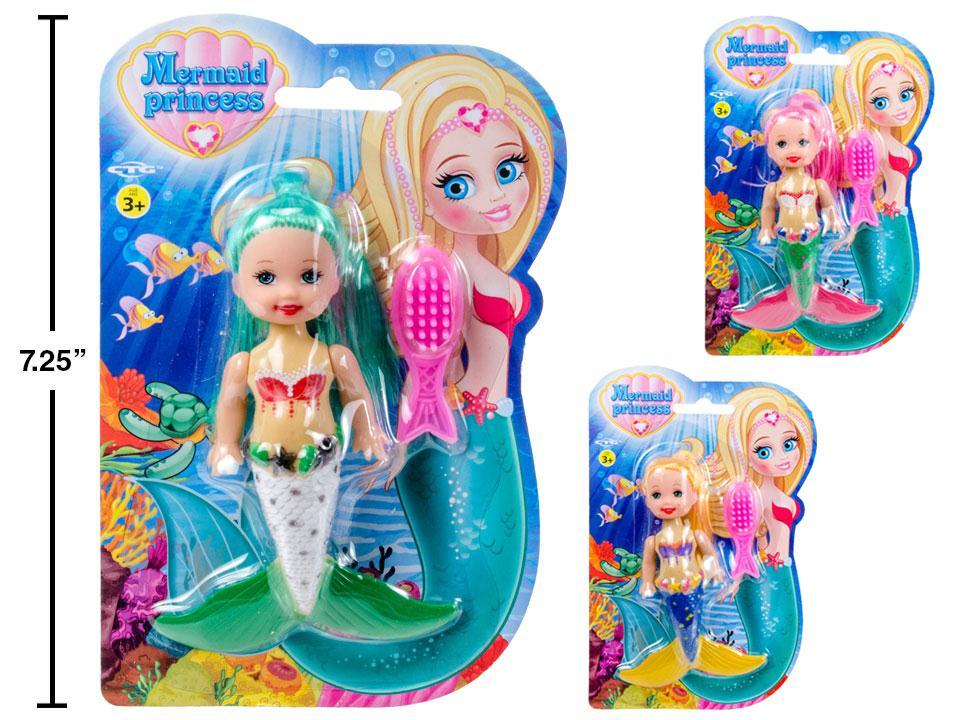 5" Mermaid W/Accessories, 3/asst, b/c