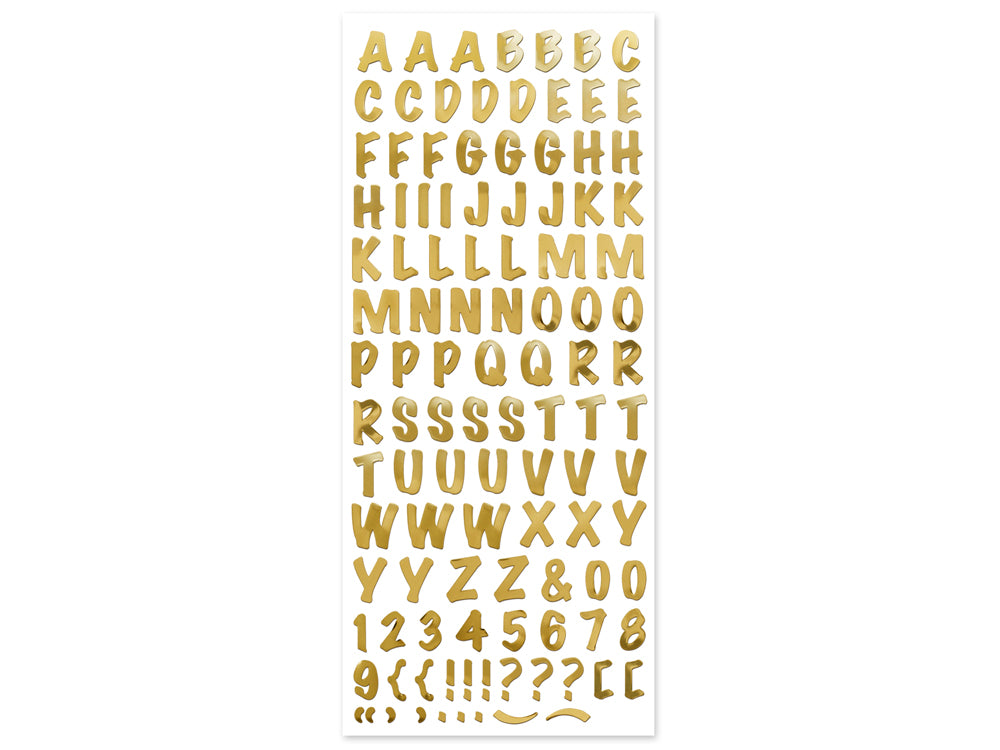 Paper Craft Sticker: 5"x12" Foil Fancy Everyday Themes Clear Photo Safe S) Gold Caps Font