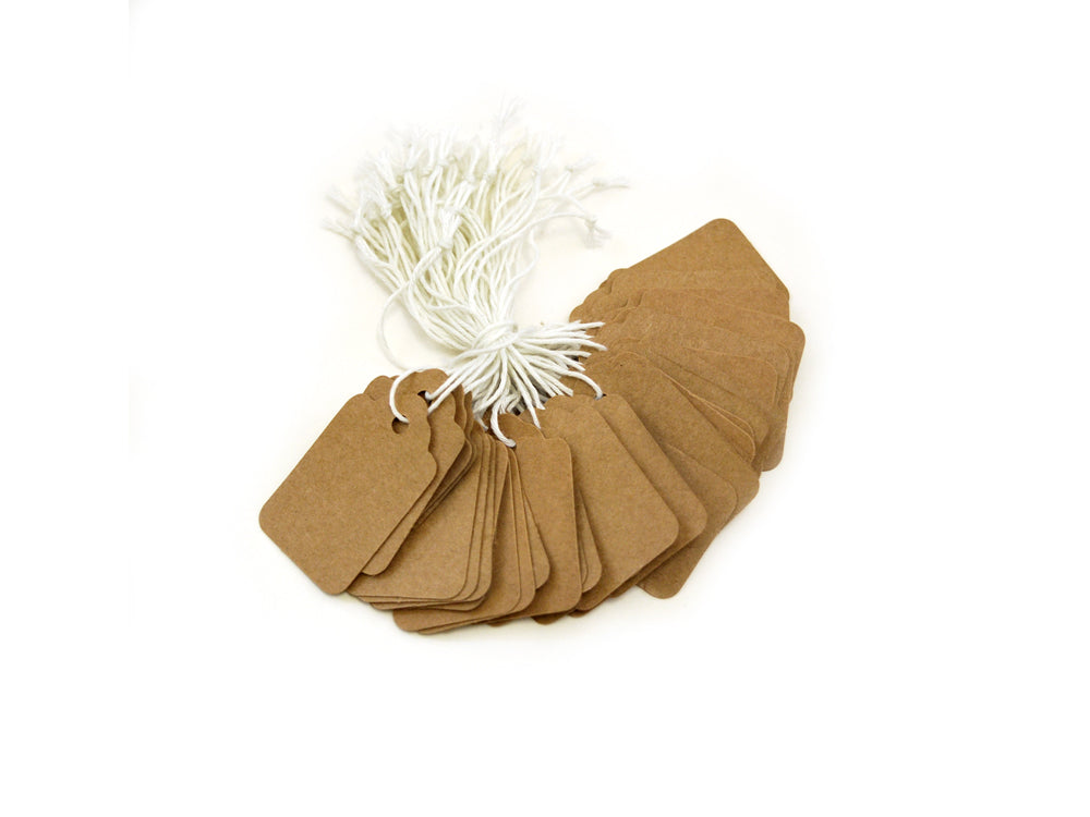 Beading/Jewelry Essential: Price/Label Tag w/String x40 2.8cmx4.5cm A) Kraft