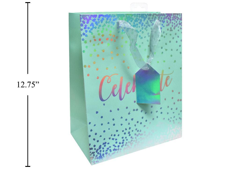 Paper T. DLX Gift Bag, Large, Celebrate, holographic, HS/Matte