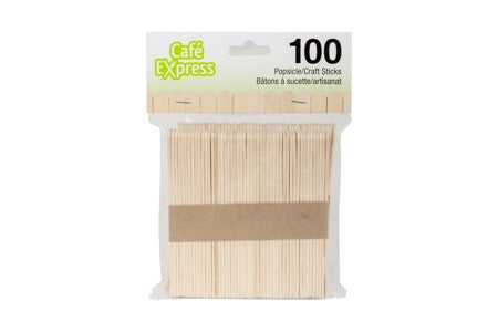 CAFE EXPRESS POPSICLE/CRAFT STICKS 100/PK x 24/CS