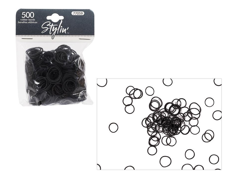 Stylin,500-PC Rubberband Ponyholder black, h/c