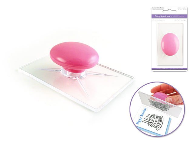 Clear Stamp Tool: 2 3/8"x3 15/16" Acrylic Applicator with Handle