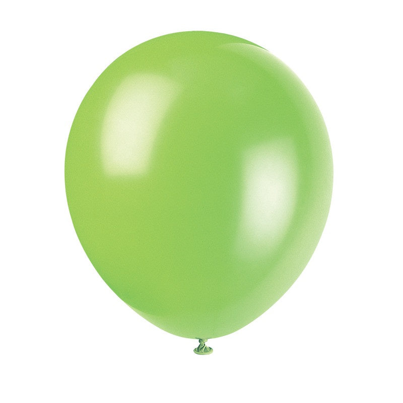 Helium filled - 9" Latex Balloons - Lime Green
