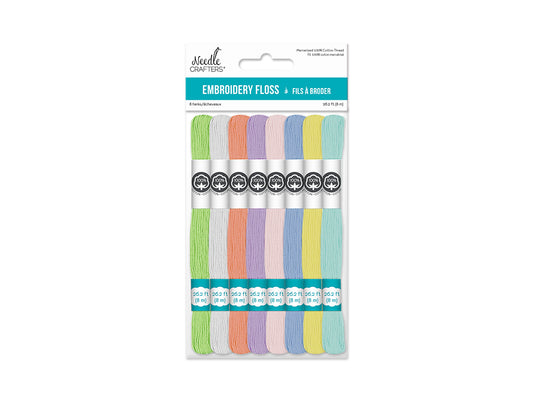 Needlecrafters: 8m Cotton Embroidery Floss 8 Hanks/pkg C) Pastels Asst
