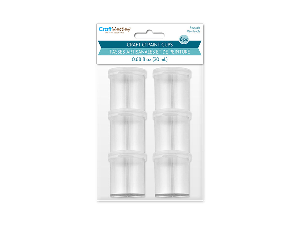 Craft/Bead Storage: 20ml (0.68 fl oz) Craft Storage Cups w/Lids x6