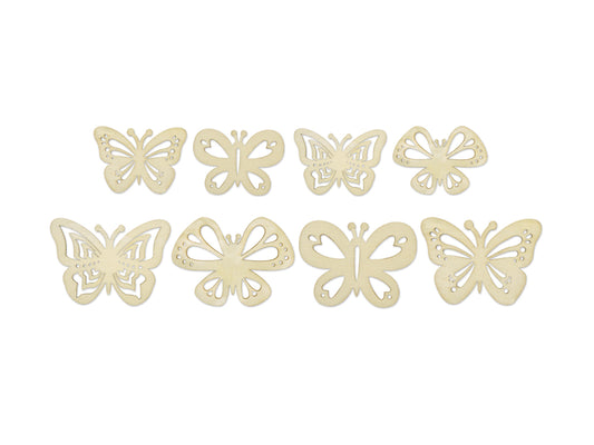 Wood Craft: Laser-Cut Wood Shapes x8 C) Butterflies