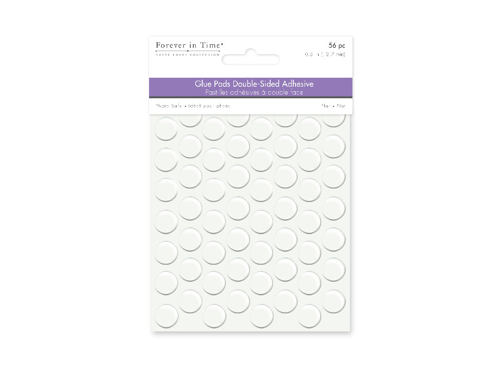 Clear Glue Pads: 1/2" Round 56pc High-Tack Flat Acid free