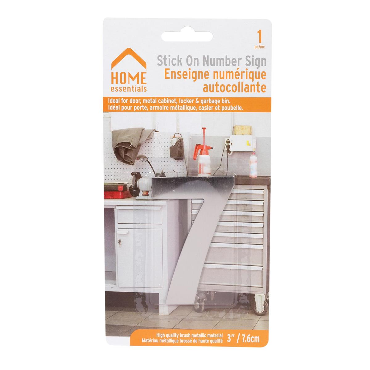 H.E. 3"#7 Adhesive Number Sign, SS B/C