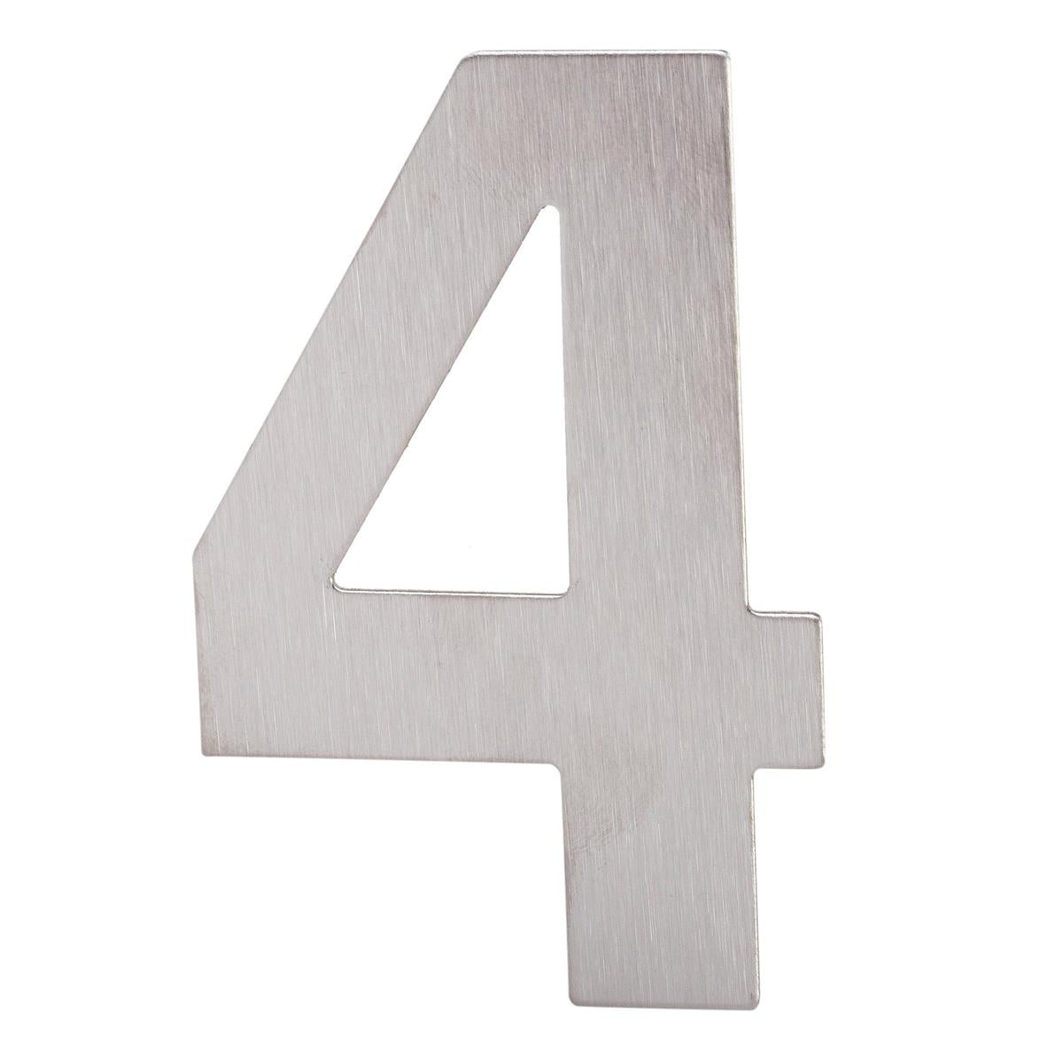 H.E. 3"#4 Adhesive Number Sign, SS B/C