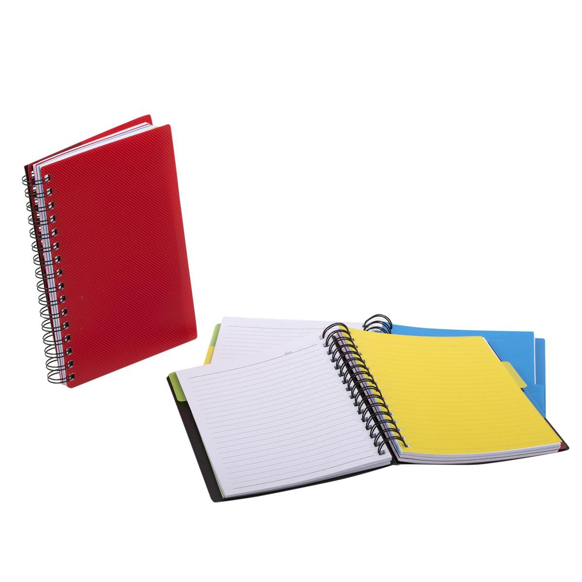 O.Wks, 6" x 8" 300-p 5-Subject Notebook, 3 col., opp bag