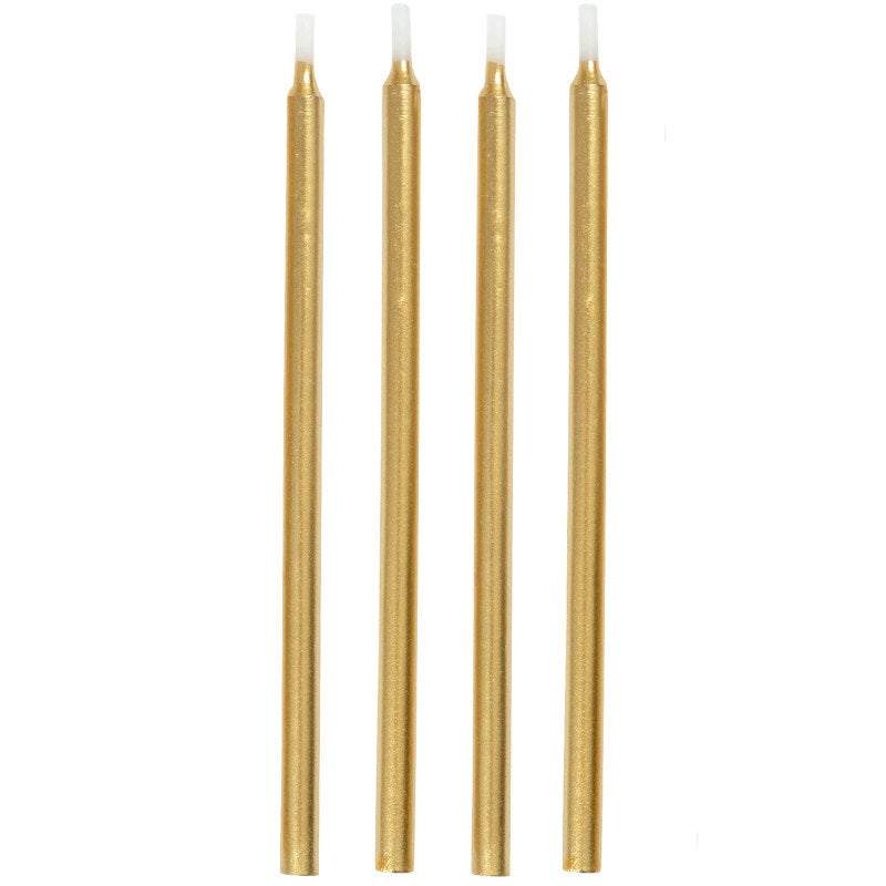 Gold Birthday Candles 5"  12ct