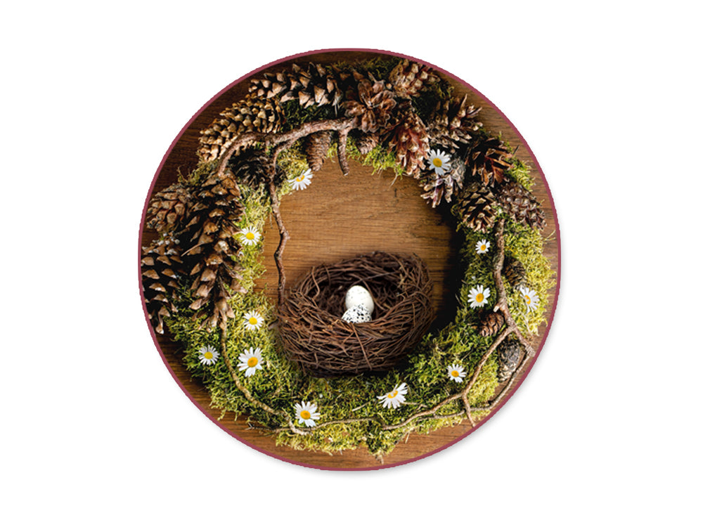 Craft Decor: 10cm Natural Twig Nest w/2 Speckled Eggs