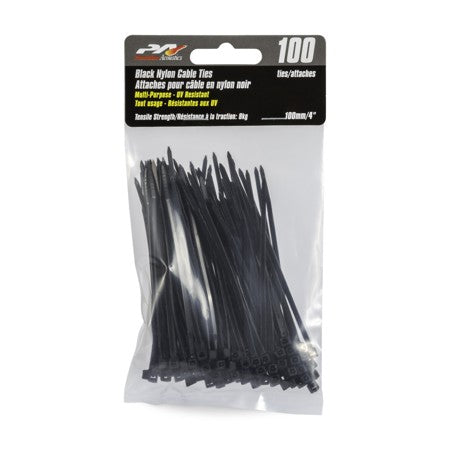 PRECISION ACOUSTICS BLACK CABLE TIES 100MM 100/PK