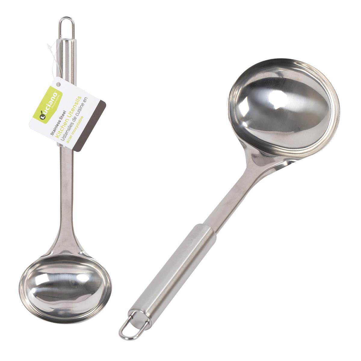 Luciano 12"L Soup Ladle, Stainless Steel, hangtag