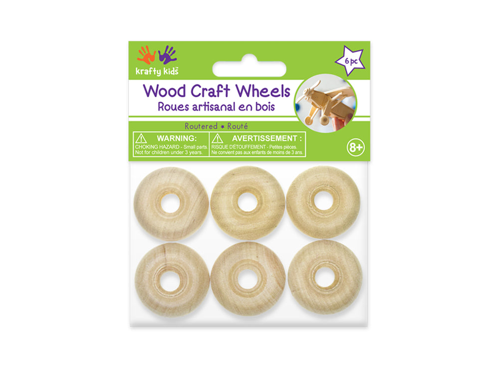 Craftwood: 1"x0.47" Wheel x6 Routered Natural