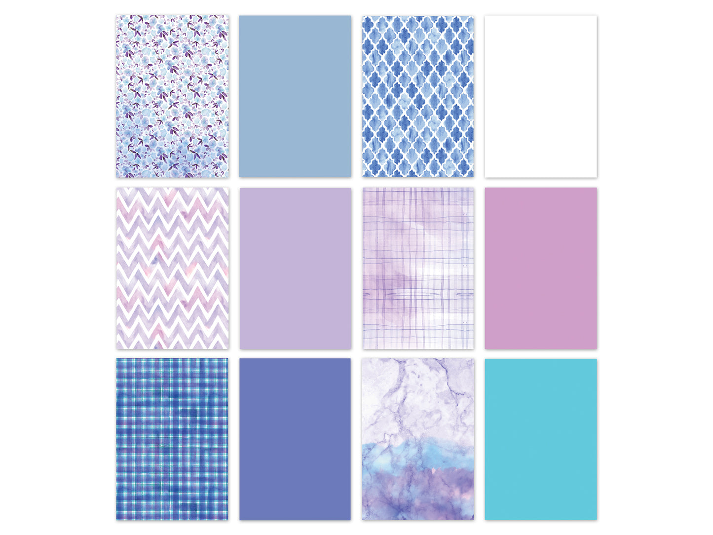 Paper Pads: 5.8"x8.2" Vellum Foil Print Stack Packs 12sheet K) Viola