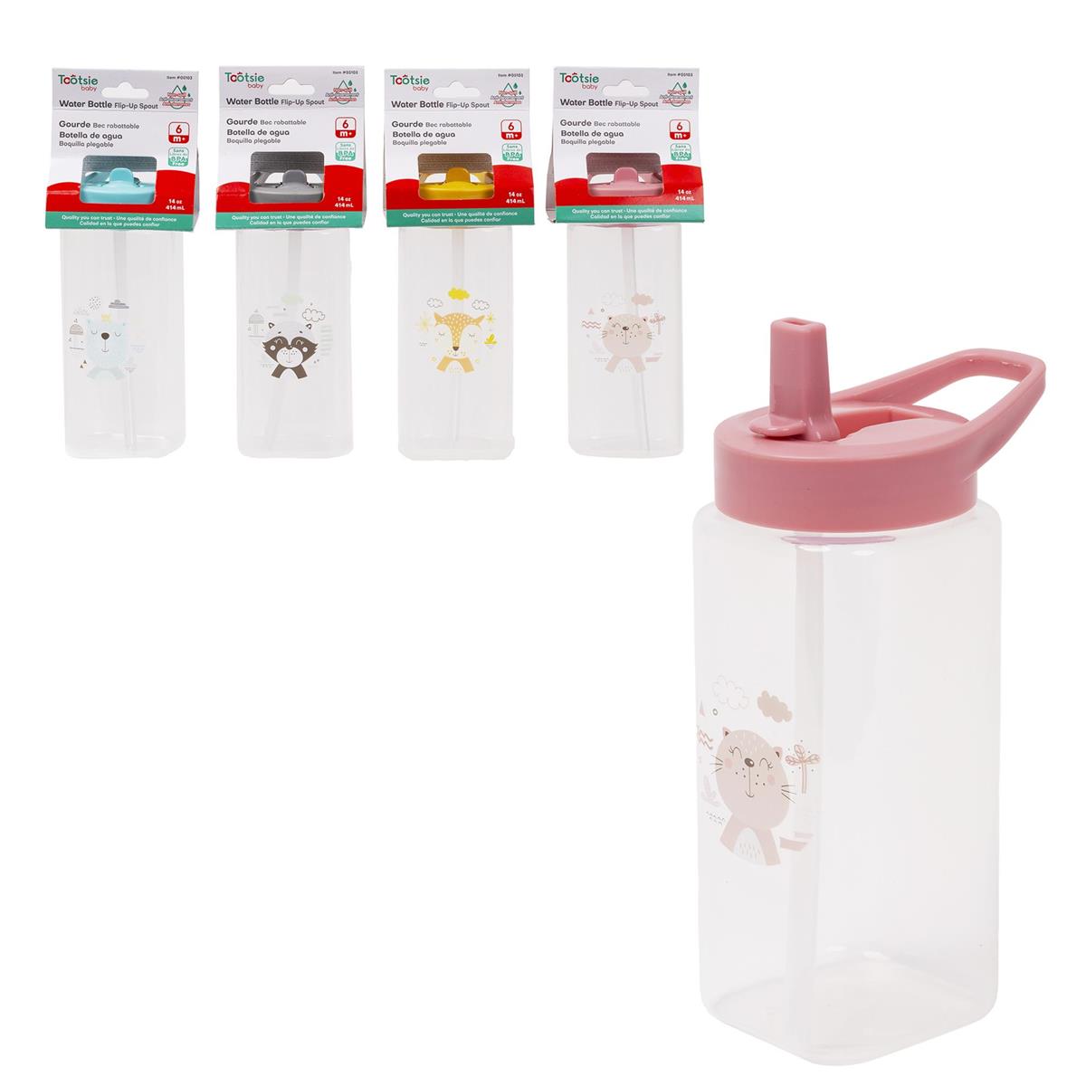 Tootsie Baby, Sipper Cup, 4 asst Flip-Up Spout, 14oz, hc,