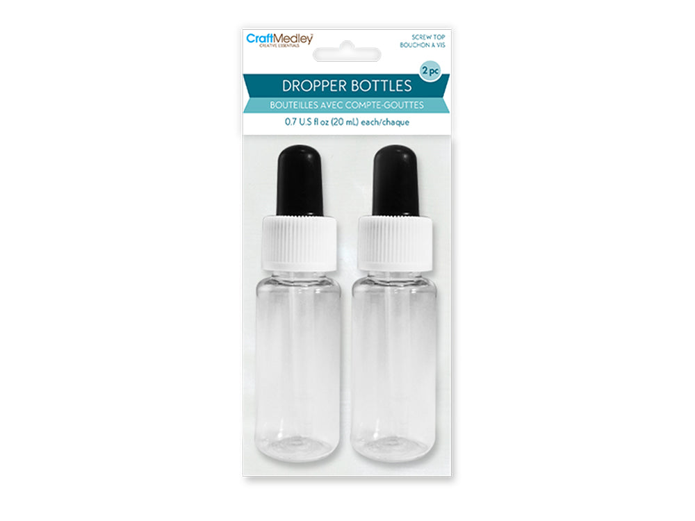 Plastic Bottles: 20ml Dropper Bottle 2/pk Screw-Top