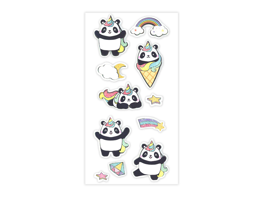 Handmade Sticker: 3D Glitter Cardstock Elements 250gsm D) Pandacorn