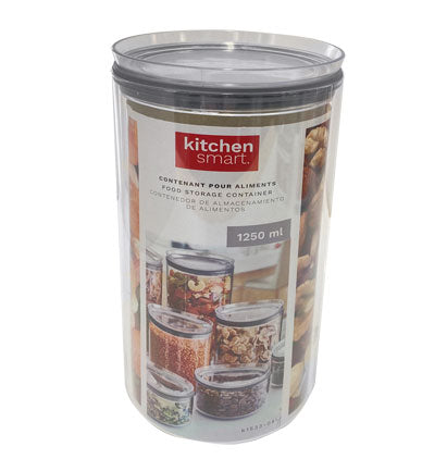 FOOD STORAGE CONTAINER-ACRYLIC-ROUND-1.25L