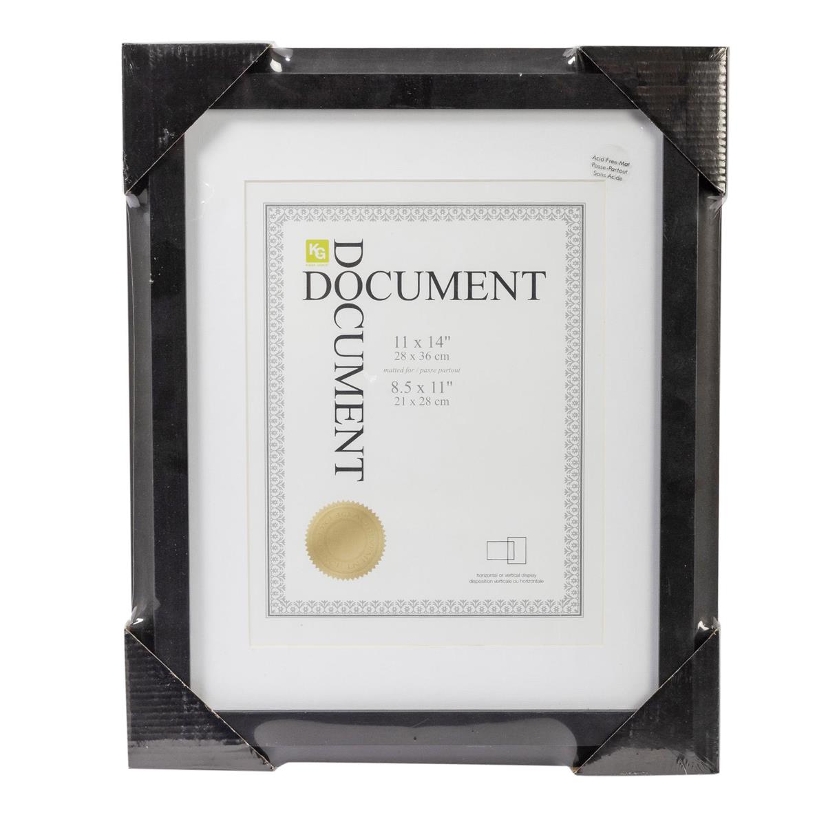 KG Oxford 11X14" Wood Doc Frame FRAME (FOR 8.5X11) -BLACK ( LD S5 )