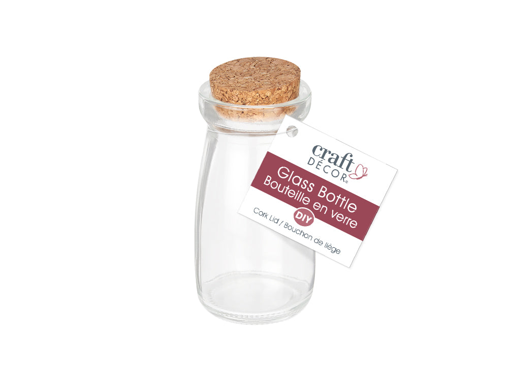 Craft Décor: 4.7x10.2cm DIY Clear Glass Bottle w/Cork Stopper