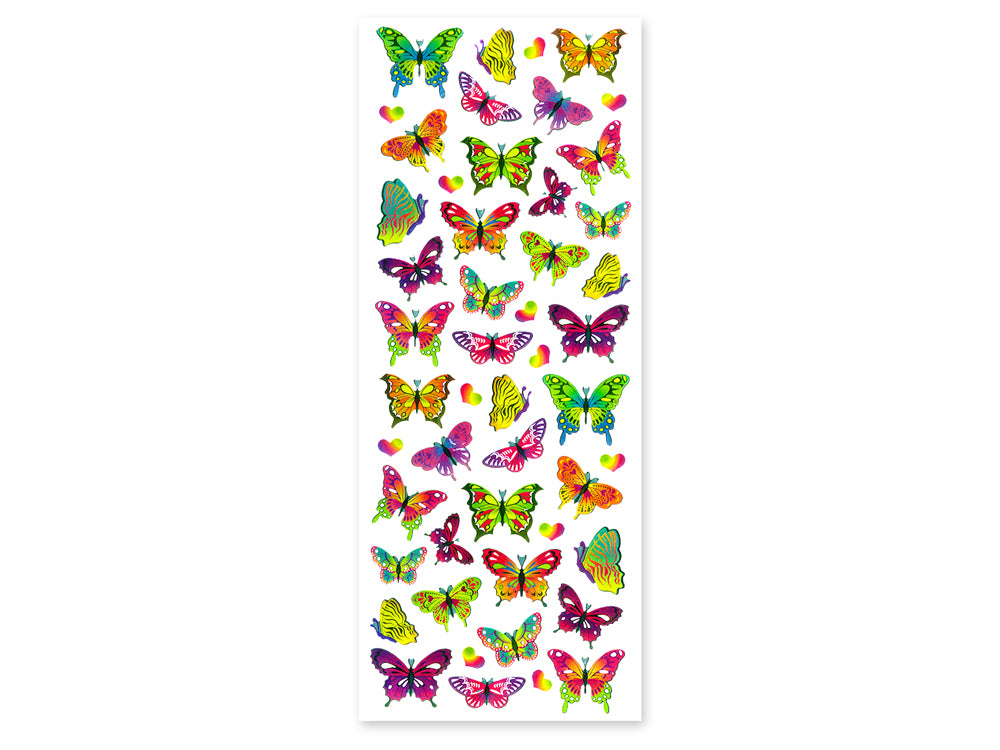 Paper Craft Stickers: 4.75"x12" Foil Icons 3D A) Butterfly Blend