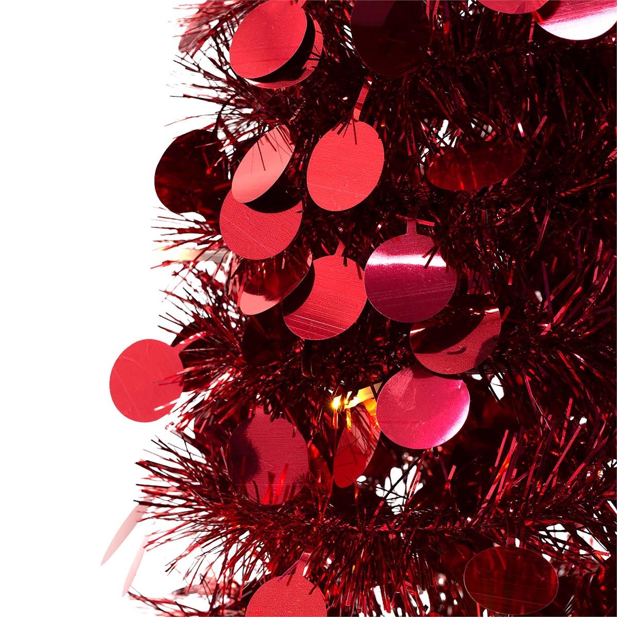 Deco N. 5ft Pop-Up Xmas Tree w/70 LED Lights, ETL, Red, box