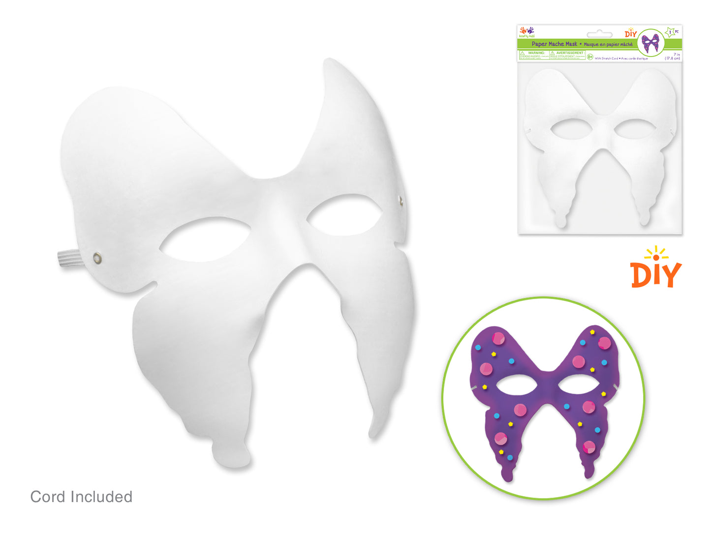 Krafty Kids: 'Diy' Mask W/Elastic Band A) Monarch