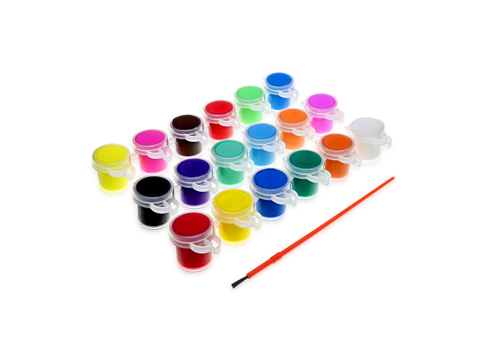 Krafty Kids: Lil' Artist Paint Pots x18 Washable Asst (18x6ml) w/Brush