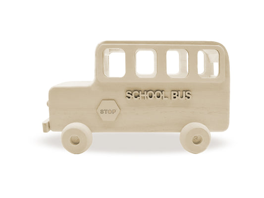 Wood Craft: 8" DIY Solid Wood Vehicle Desk Organizer w/Wheels A) School Bus