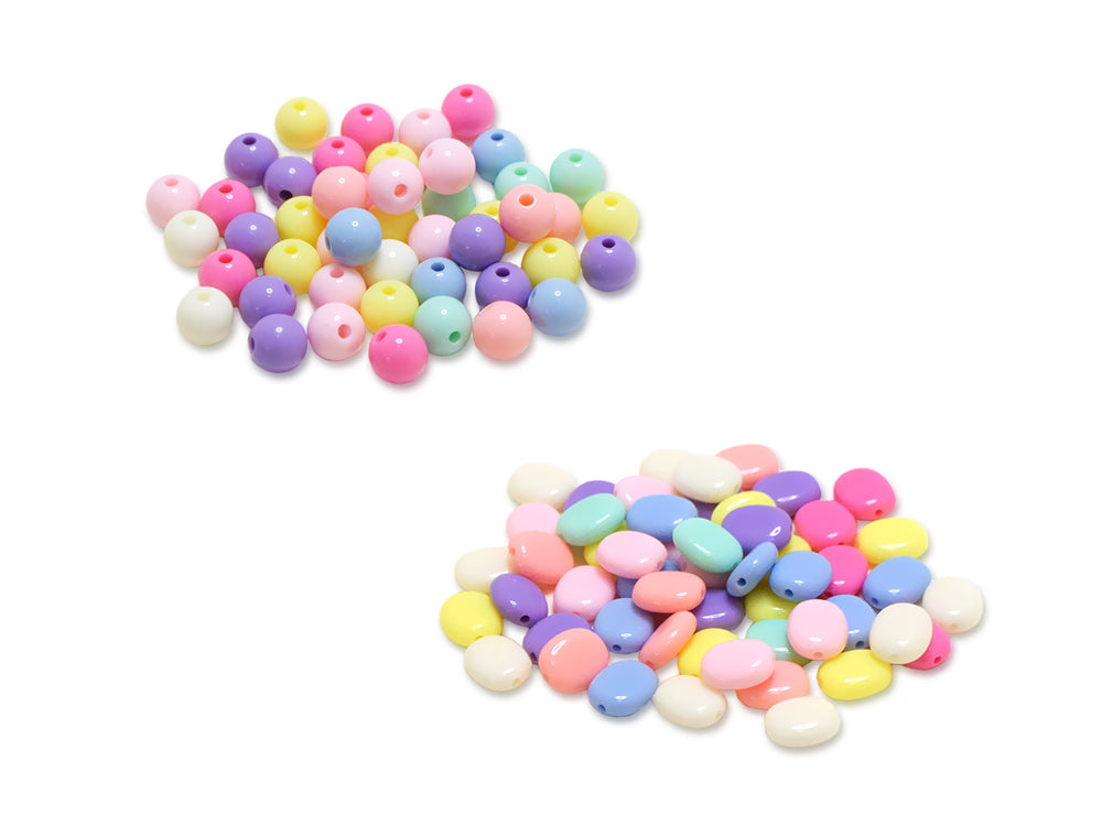 Acrylic Beads: 50g Multi-Packs 10mm B) Round/Oval