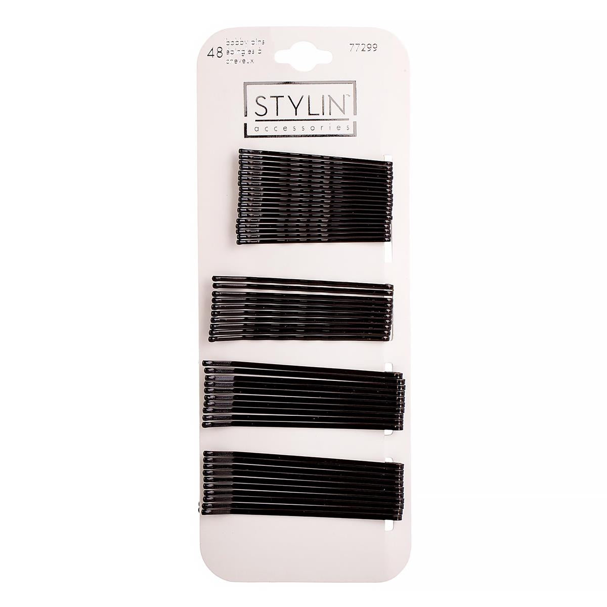 Stylin, 48p Bobby Pin black, Variety Pack, header card