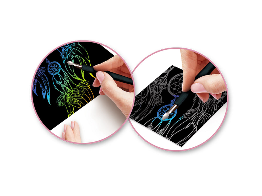 Craft Medley Kit: Deluxe Engraving Art DIY Kit E) Holographic~ Dream Catcher