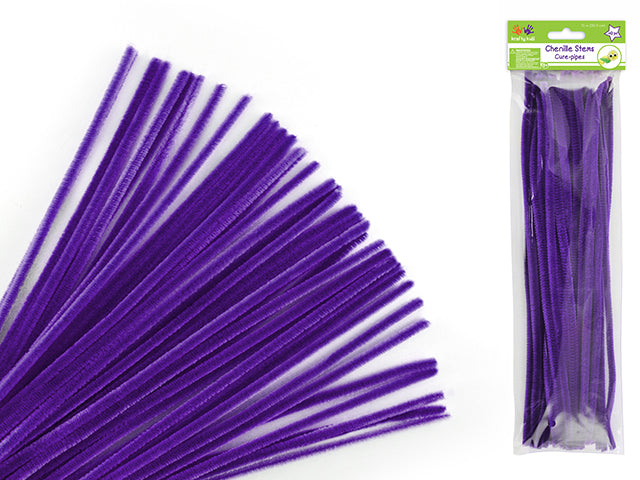 Chenille Stems: 6mmx30cm Standard Pipe Cleaners 40pc S) Purple
