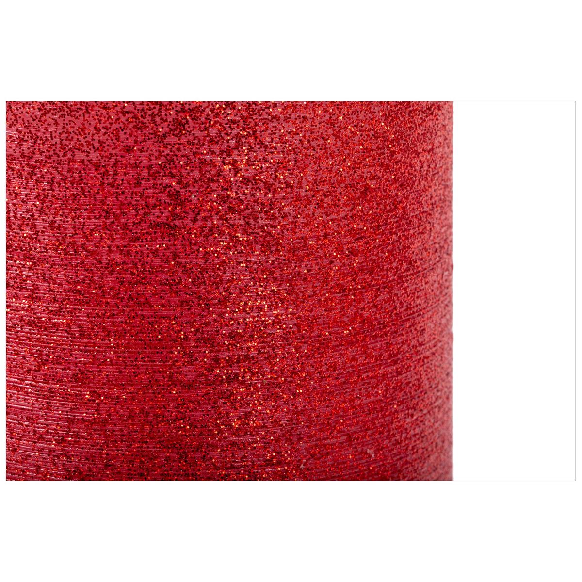 Enlighten 2.95"x5.95" Metallic Red Pillar Candle w/Glitter, label