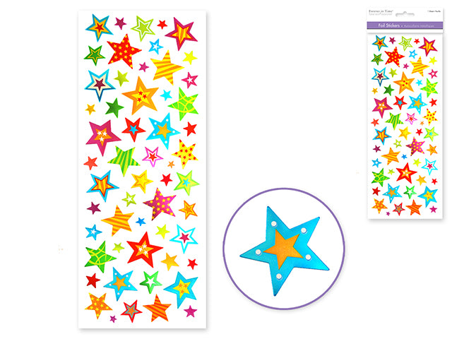 Paper Craft Stickers: 4.75"x12" Foil Icons 3D B) Star Bright