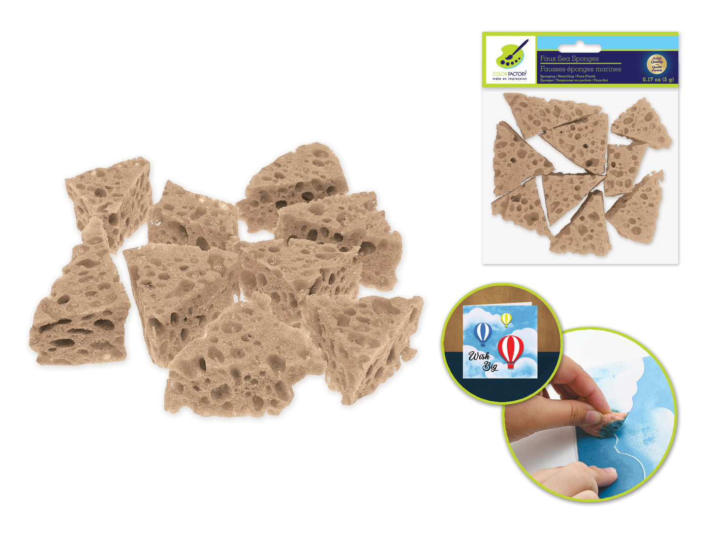 Color Factory: 2"x1" Faux Sea Sponge for Painting/Sponging/Faux-Fini