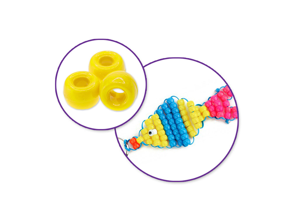 Pony Beads: 9mmx6mm Barrel Standard x175 F) Yellow