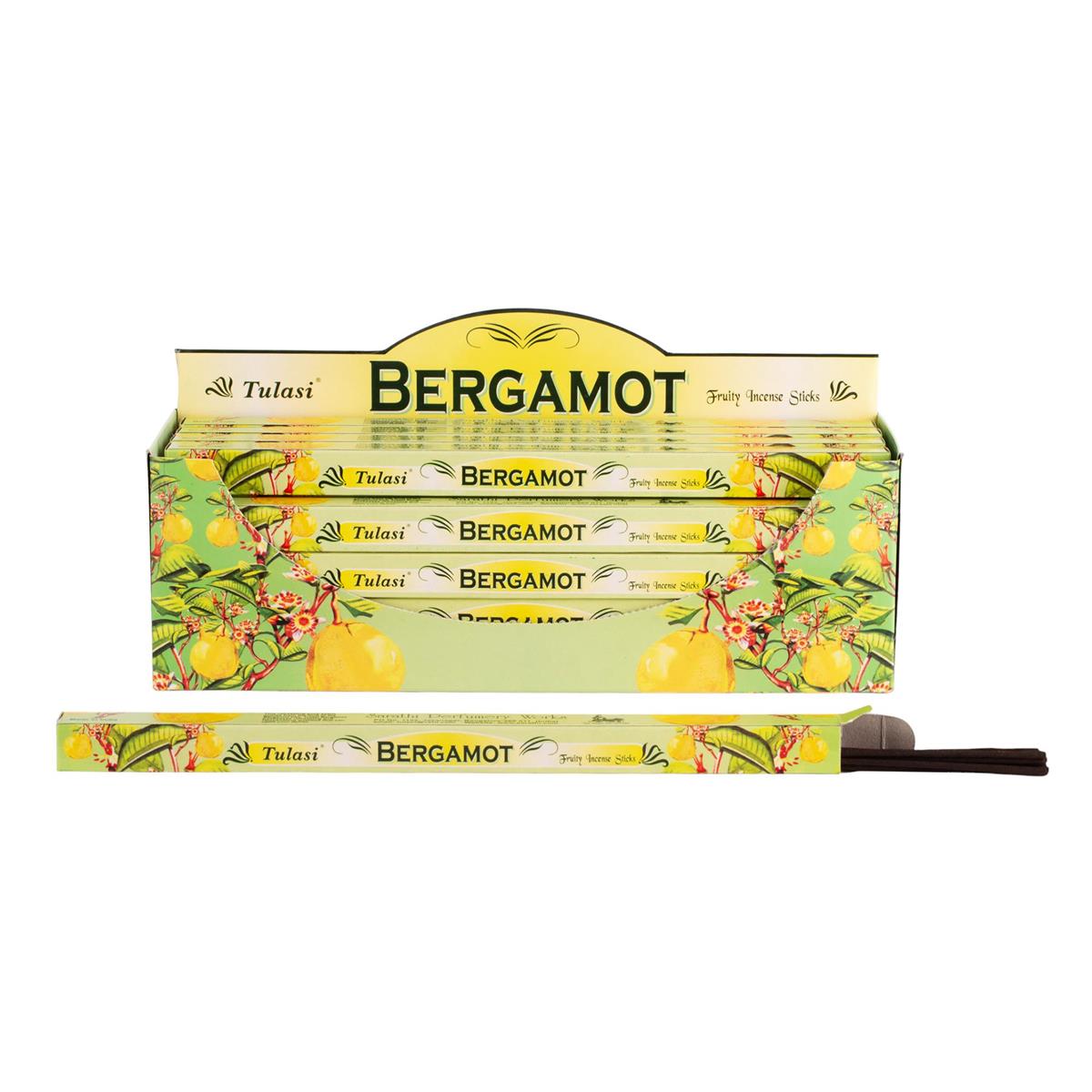 Tulasi, 9" 8 pcs, Incense Sticks, Bergamot, 25/display box