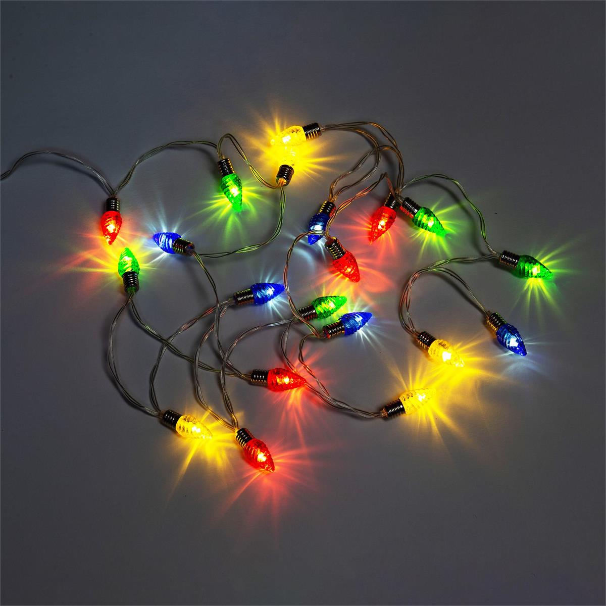 Deco L. B/O. 10 LED String Lights, Light Bulbs, 4-ft, pvc box2xAA not included