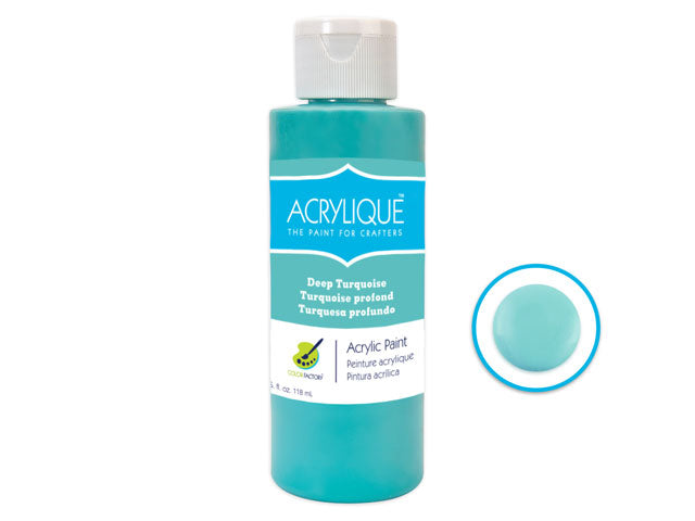 Color Factory: 4oz Acrylique Paint for Crafter's 020 Deep Turquoise
