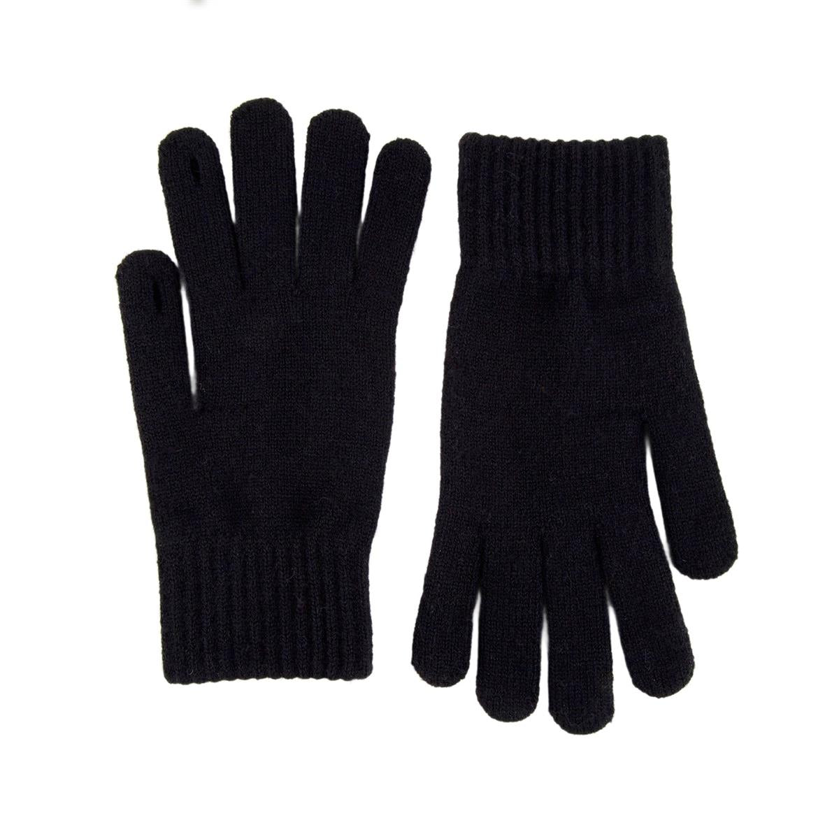 NordicT. Knit Glove w Finger Slit, Mens, touch finger, Black, hc