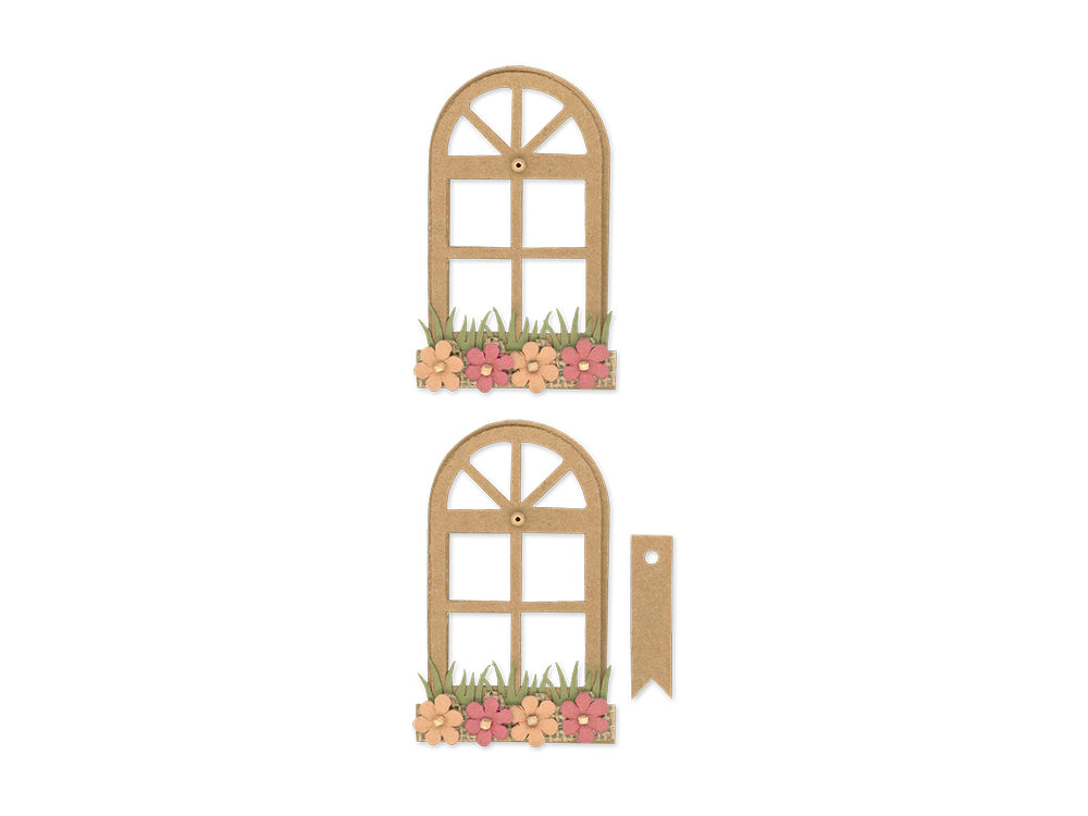 Handmade Embellish: 3D Paper & Burlap Floral Accents Self-Stick A) Arch Windows