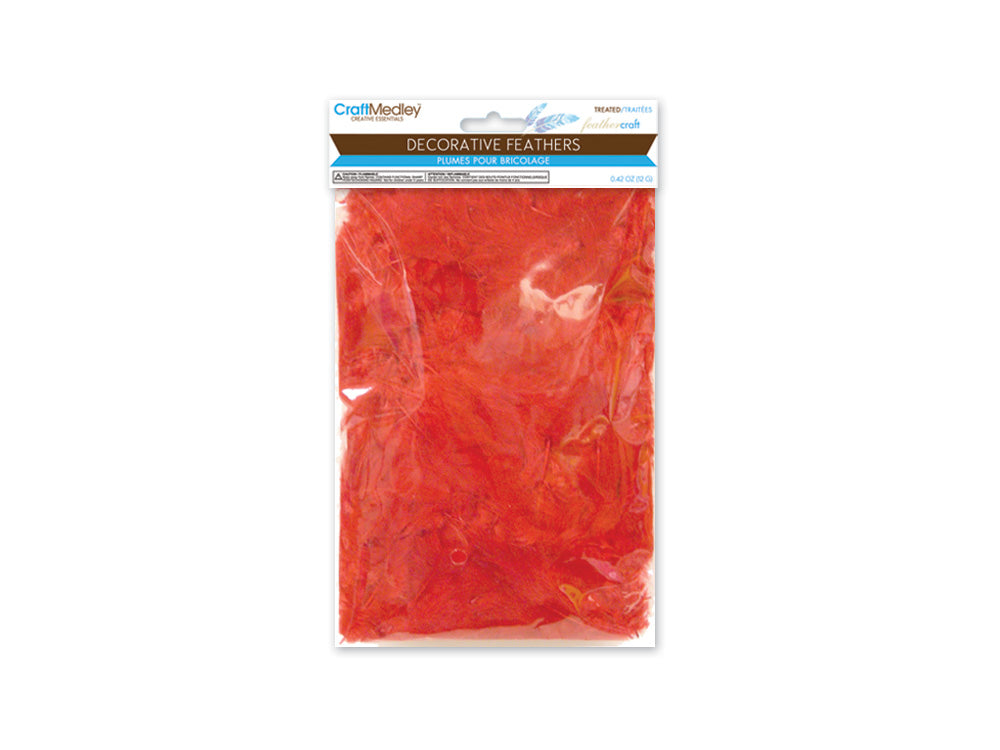 Feather Craft: 12g Craft Feathers 2"-3.5" G) Red